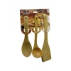 3PCS AHŞAP BAMBU  MUTFAK SERVİS SETİ  KAŞIK=27CM - KEPÇE=27CM - SPATULA=32CM (5343)