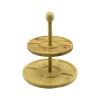 5 BÖLMELİ - YUVARLAK - 2 KATLI  AHŞAP BAMBU SUNUMLUK  ÇAP: 19.5CM -- 24.5CM (5343)