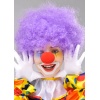 Mor Renk Kıvırcık Afro Bonus Peruk Takma Saç ve Kırmızı Burun Seti (5343)