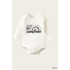You Are My Sunshine Yazı Temalı Baskılı Pamuklu Uzun Kollu Çıtçıtlı Bebek Body Zıbın Atlet Tulum