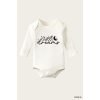 Sweet Dreams Yazı Temalı Baskılı Pamuklu Uzun Kollu Çıtçıtlı Bebek Body Zıbın Atlet Tulum