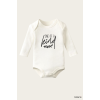 One Of A Kind Yazı Temalı Baskılı Pamuklu Uzun Kollu Çıtçıtlı Bebek Body Zıbın Atlet Tulum