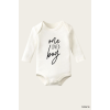 One Loved Boy Yazı Temalı Baskılı Pamuklu Uzun Kollu Çıtçıtlı Bebek Body Zıbın Atlet Tulum