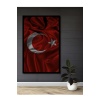 Çerçeve Görünümlü Dekoratif Ahşap Kare Türk Bayrağı Tablosu Ev/Ofis/İşyeri/Salon/Mutfak/Banyo Tablo