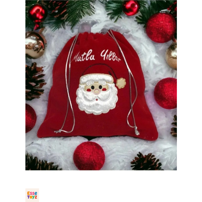 Kırmızı Noel Baba Çuvalı 30x30 hediye Paketi