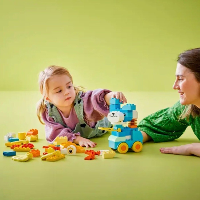 10448 Lego Duplo 3ü1 Arada Tekerlekli Hayvanlar 58 parça +2 yaş