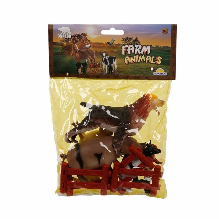 0708 Çiftlik Hayvanları Poşetli Hayvan Oyun Seti Orta Boy