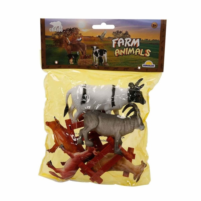 0708 Çiftlik Hayvanları Poşetli Hayvan Oyun Seti Orta Boy
