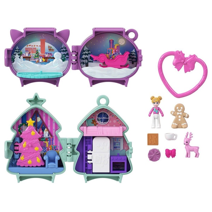 JGM53 Polly Pocket Sevimli Yılbaşı 2li Paket Oyun Seti