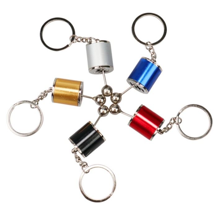 Hareketli Araba Vites Anahtarlık Altı Hız Manuel Vites Dişli Shifter Topuzu Metal Anahtarlık (5343)