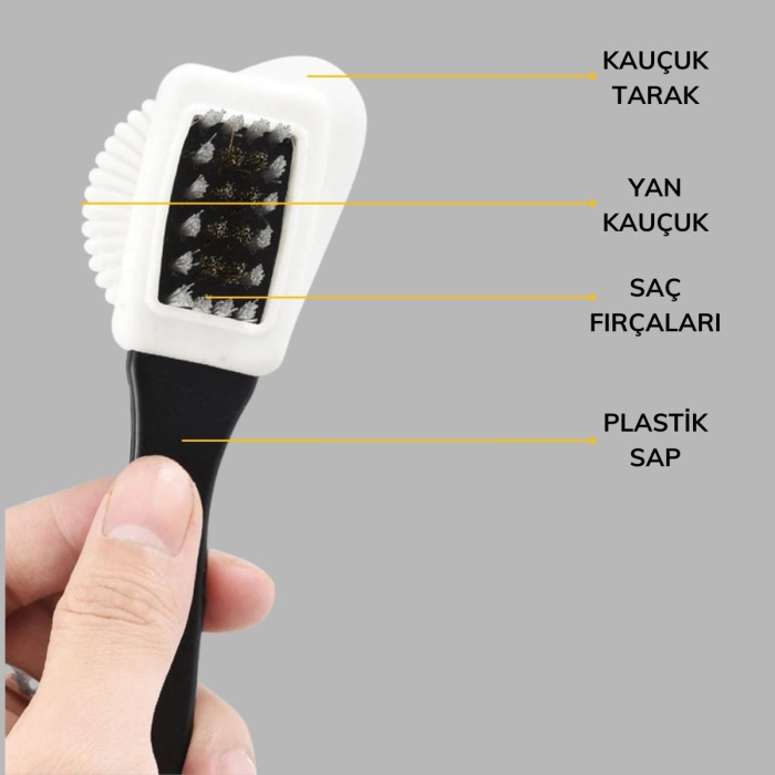Çift Taraflı Pratik Taşınabilir Süet Nubuk Deri Çizme Bot Ayakkabı Temizleme Bakım Fırçası (5343)