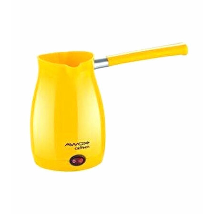 AWOX CAFFEEN  SARI  ELEKTRİKLİ CEZVE  TÜRK KAHVESİ  MAKİNESİ  PLASTİK   ÇİFT AĞIZ   0.4LT - 5 FİNCAN   1000W (5343)