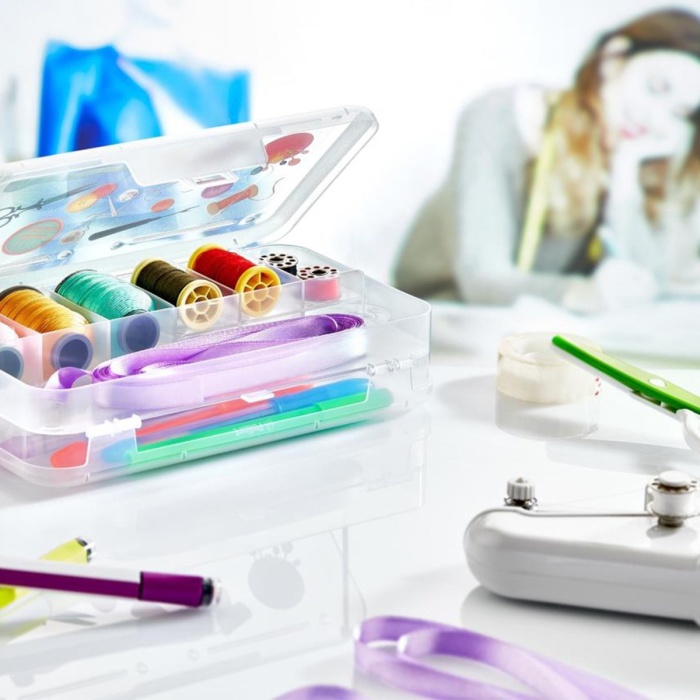 Çift Taraflı Bölmeli Hobi Dikiş Kutusu Ardunio Malzeme Kutusu (5343)