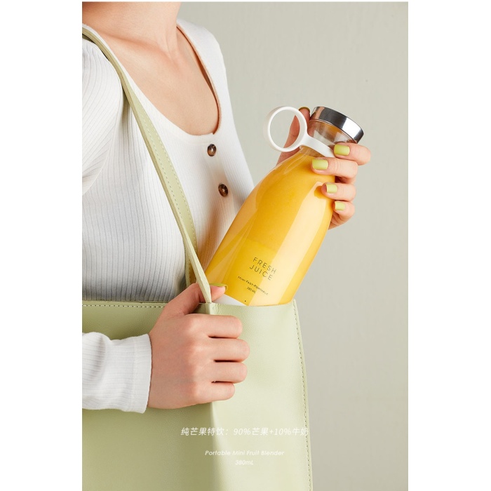 Taşınabilir Blender, Taşınabilir Mini Hızlı Blender 350ml Meyve Sıkacağı Kupası, Kablosuz Şarjlı, Smoothie Milkshake Suyu Bebek Maması için 4 Bıçaklı (5343)