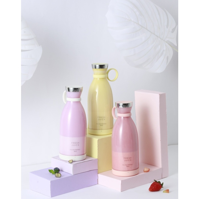 Taşınabilir Blender, Taşınabilir Mini Hızlı Blender 350ml Meyve Sıkacağı Kupası, Kablosuz Şarjlı, Smoothie Milkshake Suyu Bebek Maması için 4 Bıçaklı (5343)