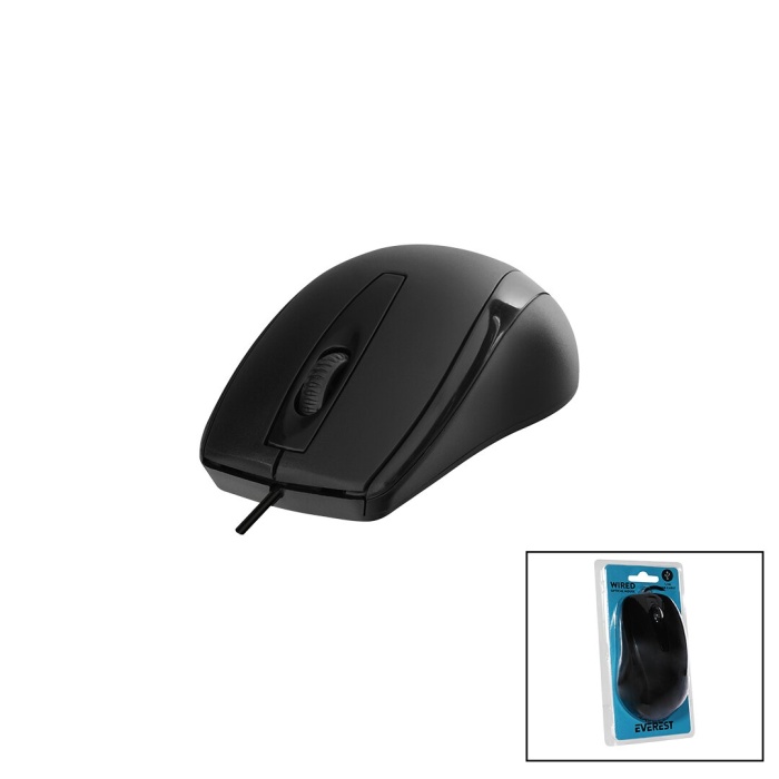 EVEREST SM-207B  KABLOLU USB  SİYAH OPTİK MOUSE  1200DPI   VAKUMLU AMBALAJ (5343)