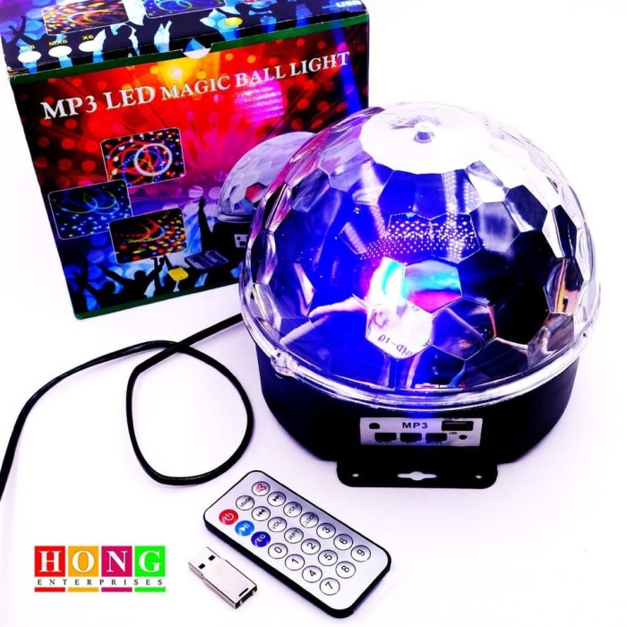 Küre Disko Topu Müzik Çalar Renkli Lazer Işıklı Bluetooth (5343)