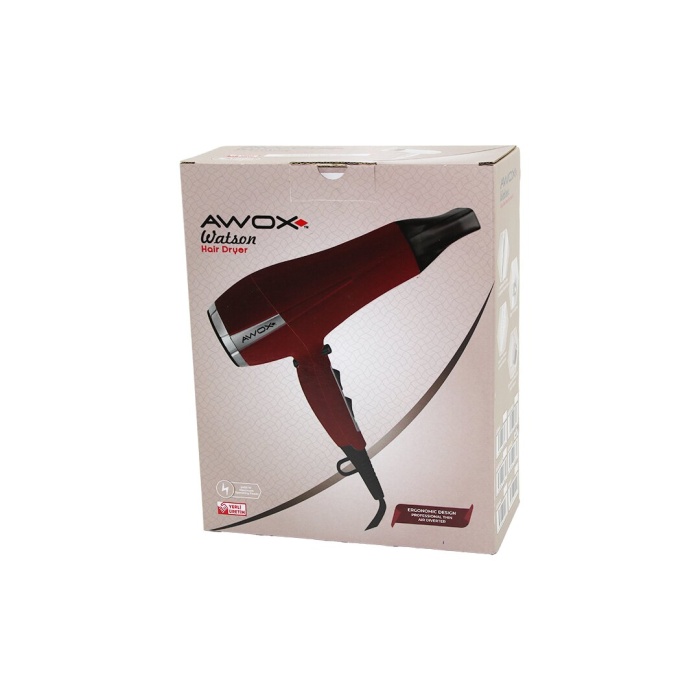 AWOX WATSON KIRMIZI SAÇ KURUTMA - FÖN MAKİNESİ SOĞUK ÜFLEME 2 KADEME FAN - 3 KADEME SICAKLIK 2400W (5343)