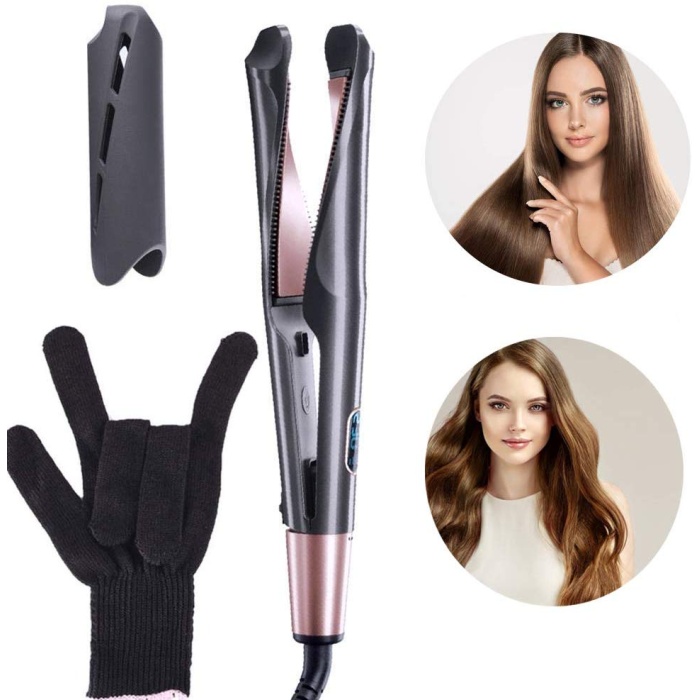 2 in 1 Profesyonel saç düzleştirici bigudi maşası (5343)