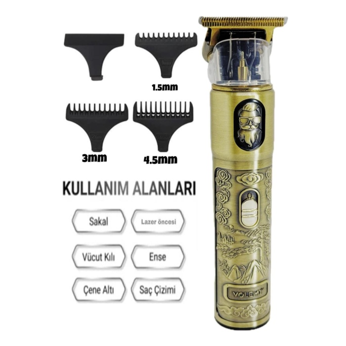 Dijital Göstergeli Saç Sakal Tıraş Makinesi - Sıfıra Yakın - IP-1949 (5343)