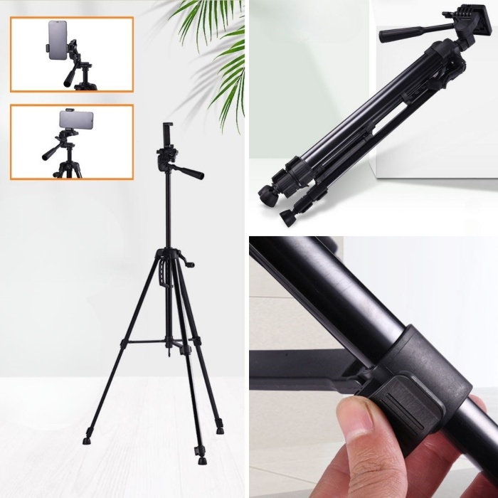 Telefon ve Fotoğraf Makinası Takılabilen Bluetooth Kumandalı 146 cm Tripod (5343)
