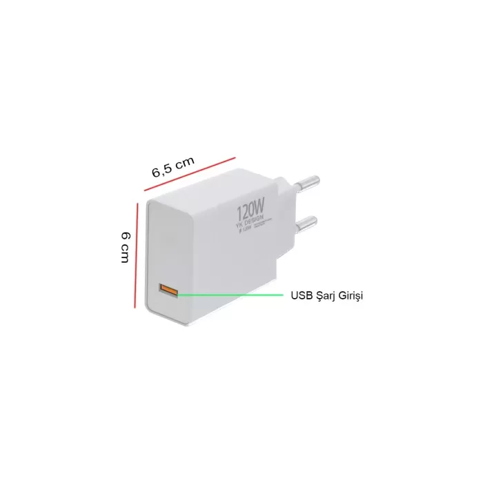 120W Süper Hızlı Şarj Cihazı - USB Type-C (5343)