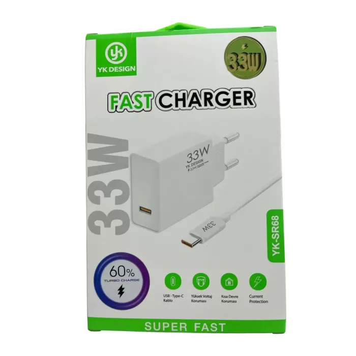 Usb Type-c 33W Şarj Aleti YK-SR68 (5343)