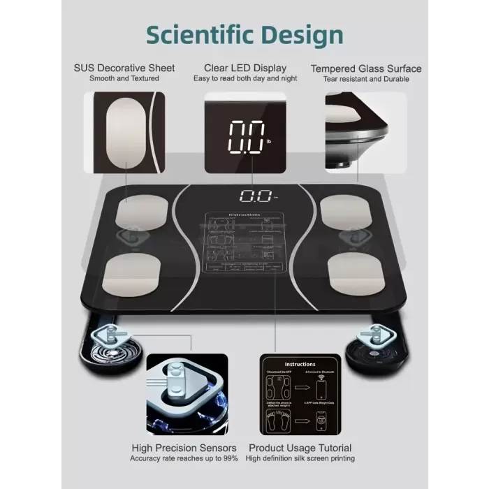 Siyah Akıllı Dijital Baskül FS-550 (5343)