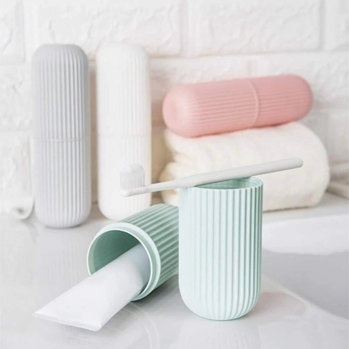 Seyahat Tipi Plastik Diş Fırçası Gözlük Kalem Fırça Erzak Saklama Kabı Düzenleme Kalemlik (5343)