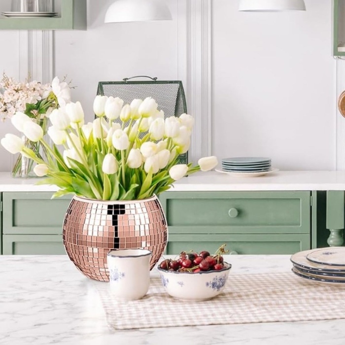 Kare Bronz Cam Mozaik Fayans Çıkartmaları El İşi Kare Cam Fayans Kendinden Yapışkanlı Aynalı Dekor Panel 30x30 Cm (5343)