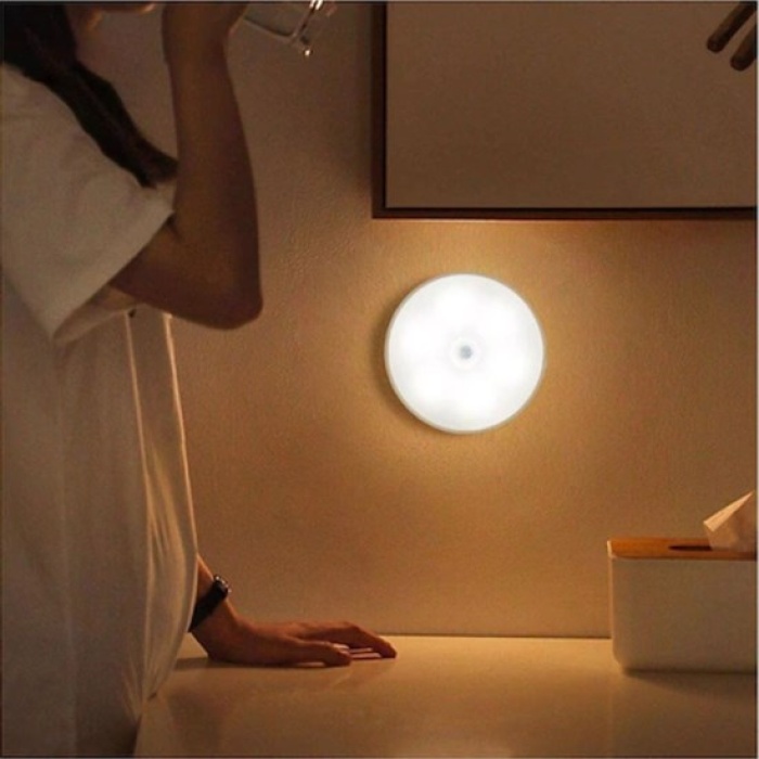 Sensörlü Mıknatıslı Yapışkanlı - Çekmece - Dolap Köşe Aydınlatıcı Kablosuz Şarjlı Led Spot Mutfak Lamba (5343)