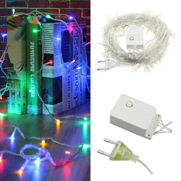 10 Metre 100 Ledli 8 Fonksiyonlu Karışık Renkli RGB Led Lamba (5343)