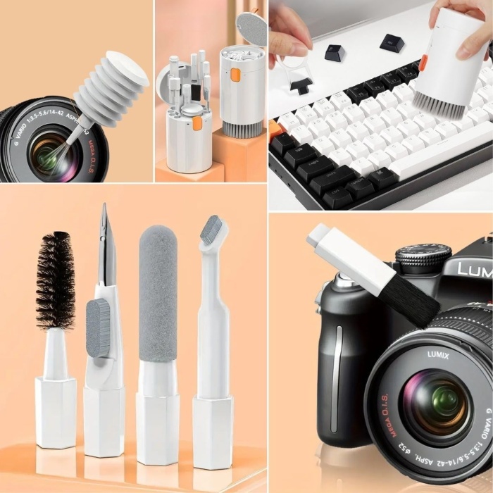 20 Parça Çok Fonksiyonlu Bilgisayar Temizleme Seti Klavye Cep Telefonu Kablosuz Kulaklık Temizleme Kalemi Toz Alma Multi Temizlik Kiti 20in1 (5343)