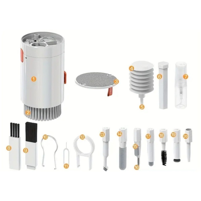 20 Parça Çok Fonksiyonlu Bilgisayar Temizleme Seti Klavye Cep Telefonu Kablosuz Kulaklık Temizleme Kalemi Toz Alma Multi Temizlik Kiti 20in1 (5343)