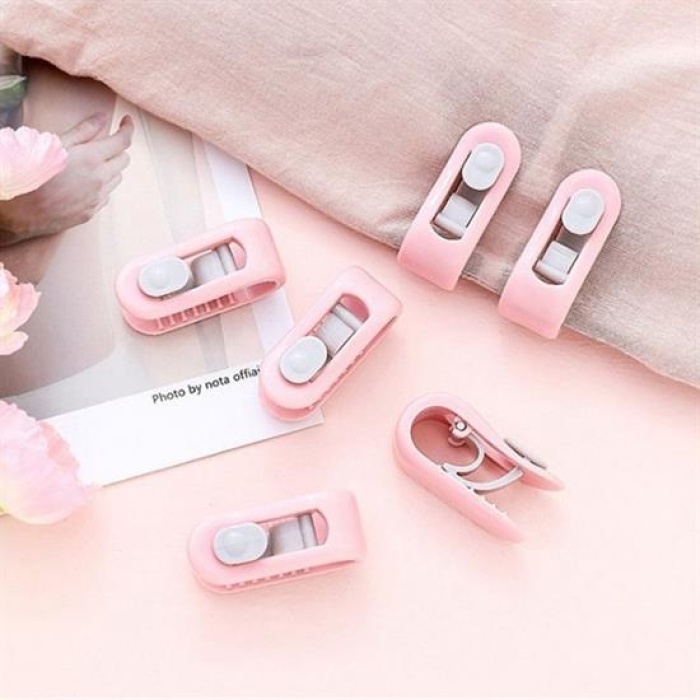 4 Adet İğnesiz Yorgan Çarşaf Ve Perde Tutucu Sabitleyici Kaydırmaz Örtü Düzenleyici Klips (5343)