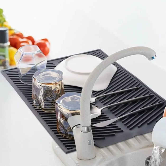 Büyük Bulaşık Kurutma Matı,Silikon Bulaşık Kurutma Matı Çok Amaçlı Tezgah Üstü Mat (5343)