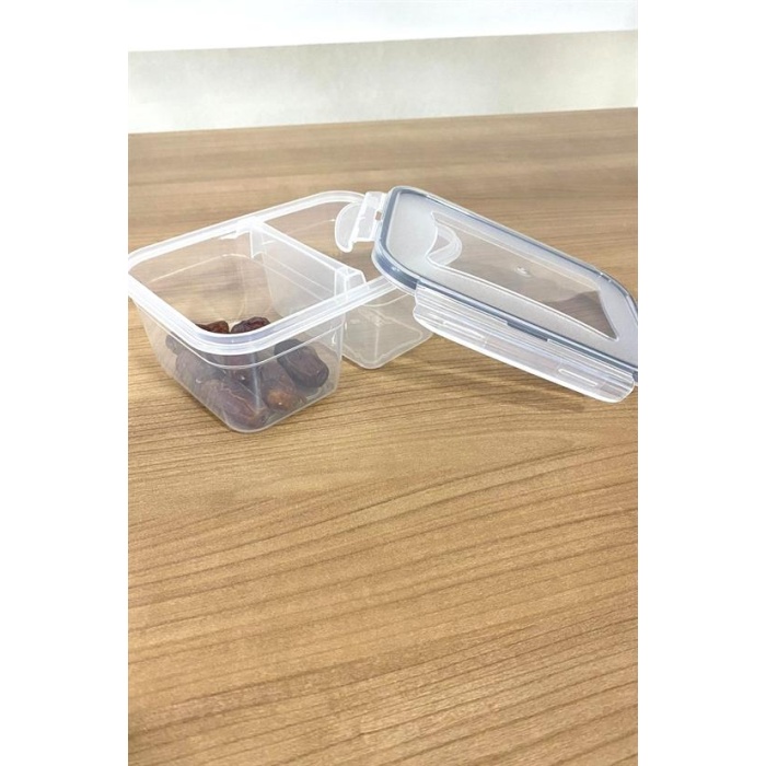 2 Bölmeli 0,45+0,45 Litre Kilitli Kapaklı Erzak Saklama Kabı LC-524 (5343)