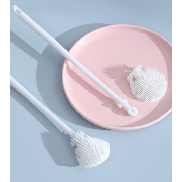 Kavanoz ve Biberon Yıkama Fırçası Silikon Beyaz (5343)