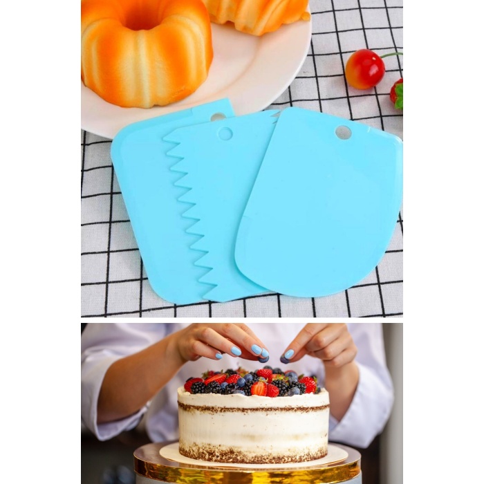 Pasta Hamur Şekillendirici Spatula Kesici Kazıyıcı Dekoratör Set (5343)