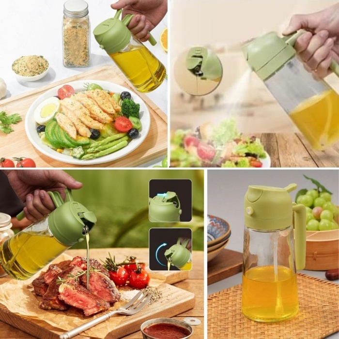 2si 1arada Yağ Dökücü ve Spreyli Yağdanlık Cam Yağ Püskürtücü (5343)