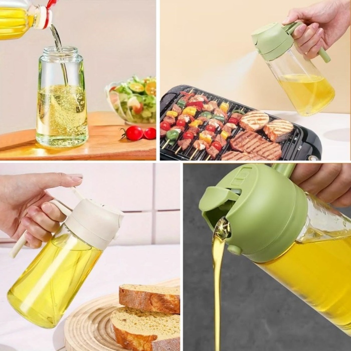 2si 1arada Yağ Dökücü ve Spreyli Yağdanlık Cam Yağ Püskürtücü (5343)