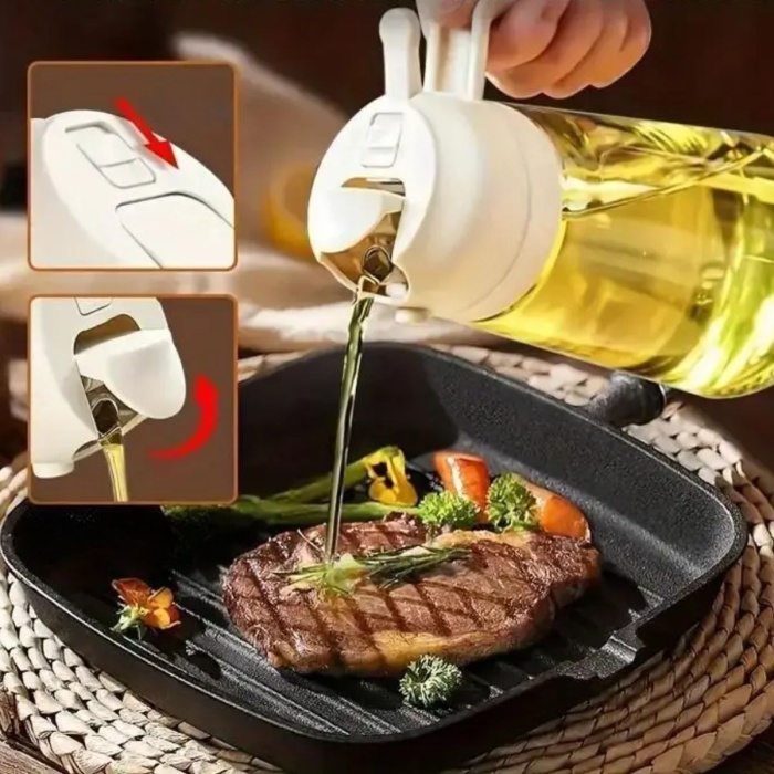 2si 1arada Yağ Dökücü ve Spreyli Yağdanlık Cam Yağ Püskürtücü (5343)