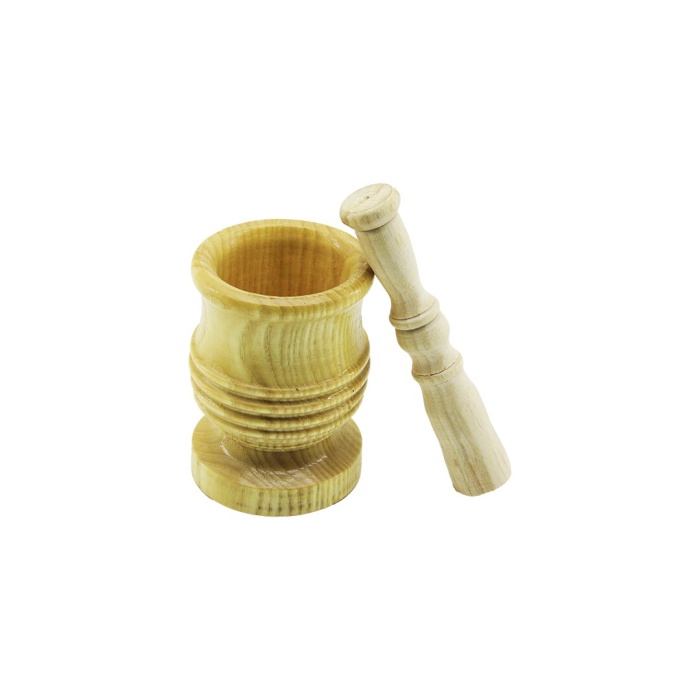 BÜYÜK BOY  LÜX AHŞAP HAVAN SARIMSAK DÖVECEK Ç: 8.3CM--D: 7CM--Y: 12CM FİLELİ AMBALAJ (5343)