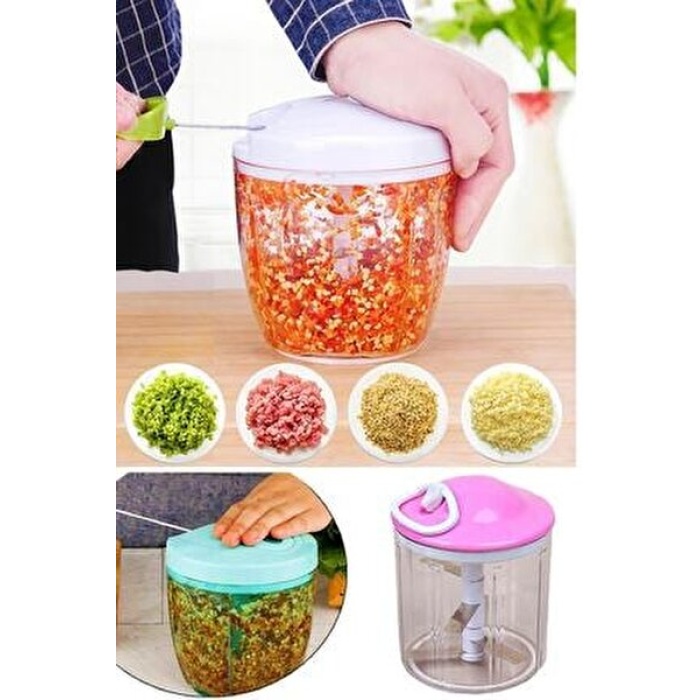 5 Bıçaklı Ipli El Rondosu Pratik Sebze Doğrayıcı (5343)