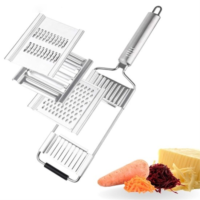 Ayarlanabilir 3 Farklı Başlıklı Tutmalı Sebze Dilimleyici Peynir Rendeleyici Aparat (5343)