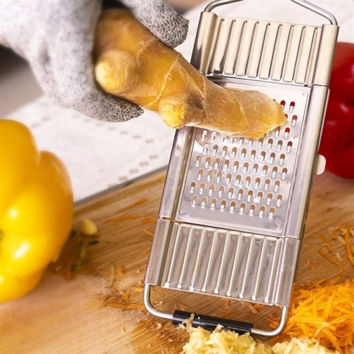Ayarlanabilir 3 Farklı Başlıklı Tutmalı Sebze Dilimleyici Peynir Rendeleyici Aparat (5343)