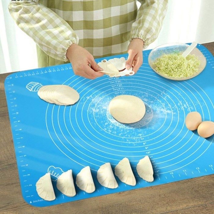 40*50 cm Silikon Ölçekli Kullanımı Kolay Hamur Açma Matı Ekmek Mantı Makarna Hamuru Yoğurma Matı (5343)