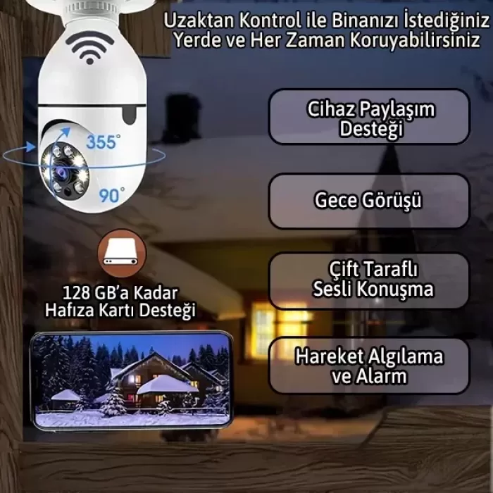 Ampul Kamera Harekete Duyarlı Gece Görüşlü (5343)