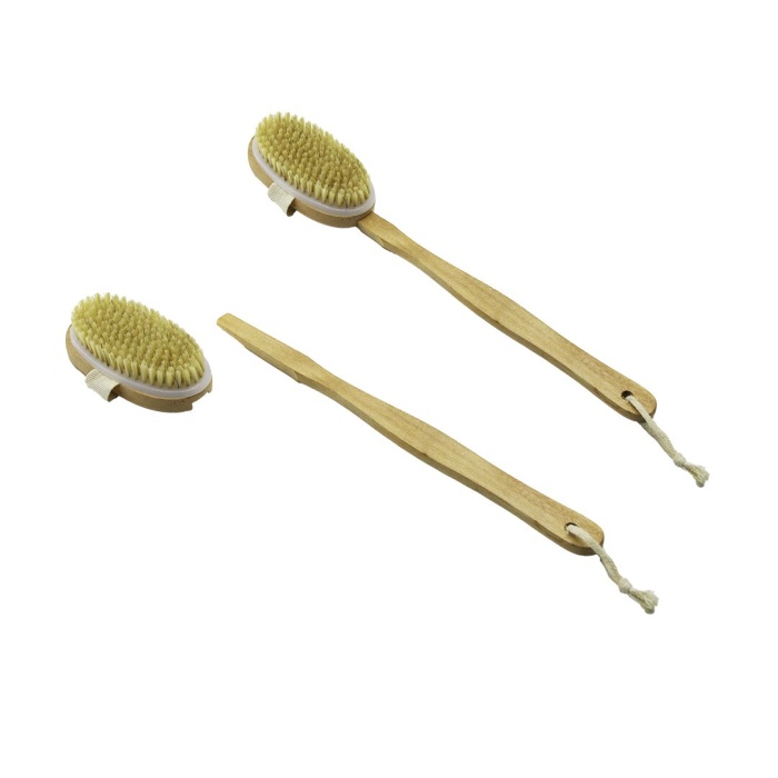 2İN1 KULLANIM = AHŞAP SAPLI - ELE GEÇMELİ  SIRT KESESİ - DUŞ FIRÇASI  FIRÇA:6 X 12CM + SAP:26.5CM =38.5CM (5343)