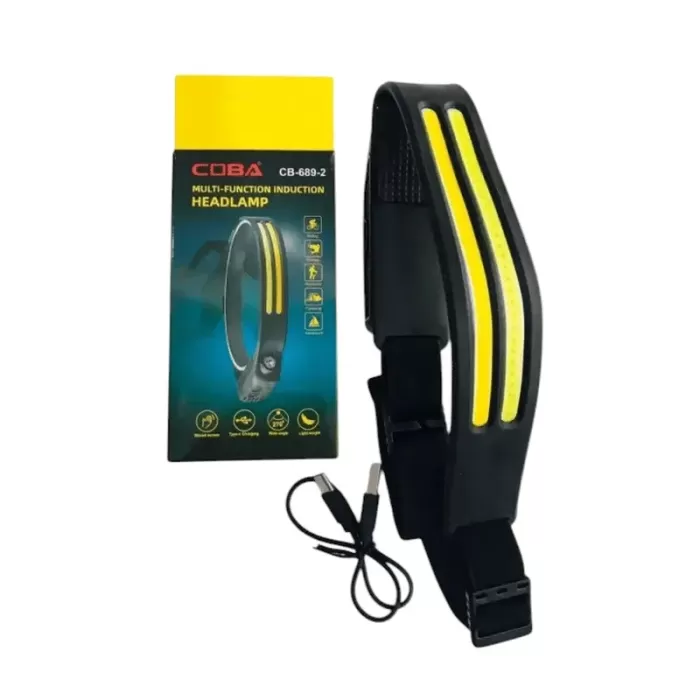 Sensörlü Far COB Led Far Şarj Edilebilir Kafa Feneri 18650 Dahili Pil Açık Hava Balıkçılık Kamp Baş Feneri Fener (5343)